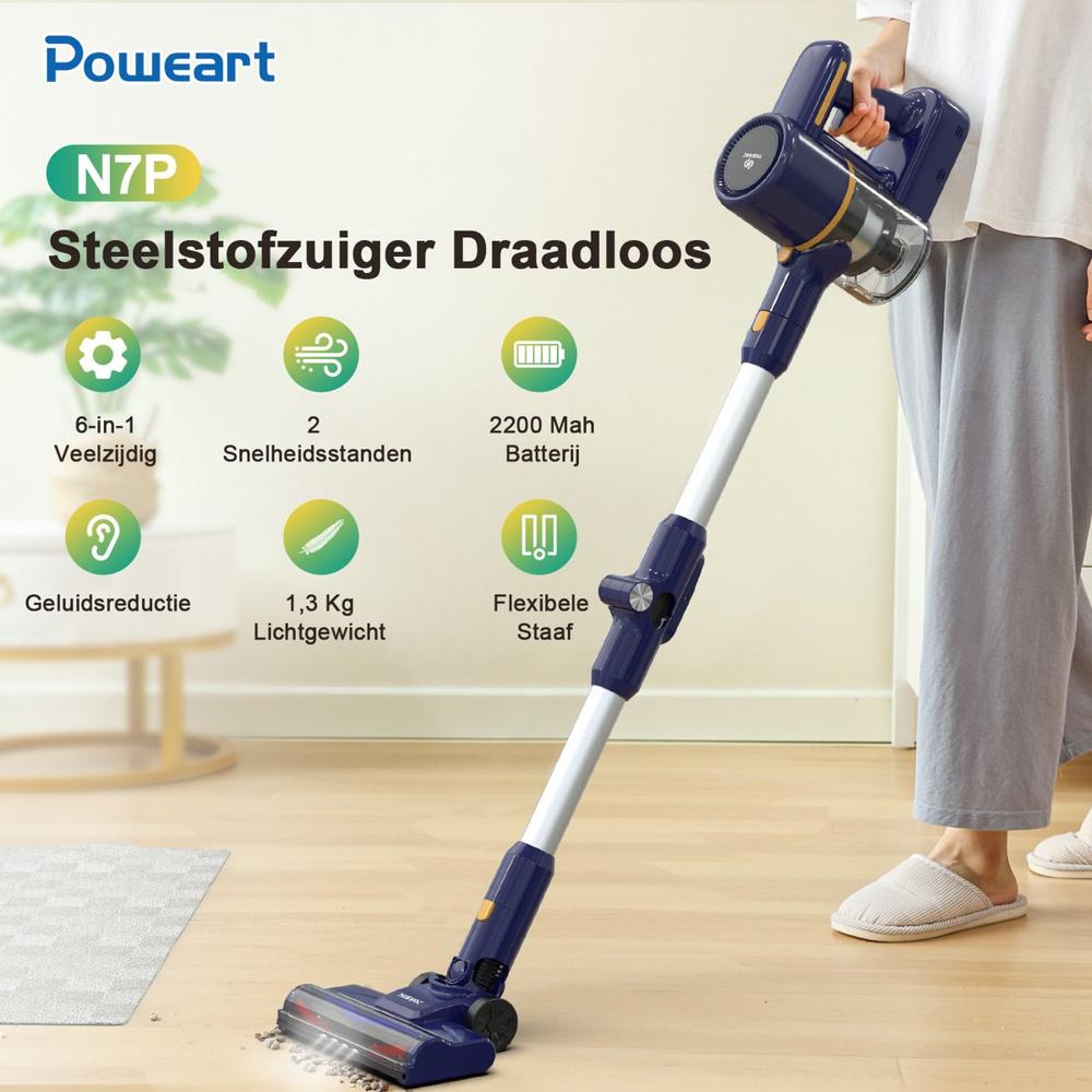 Afbeelding van een gemotoriseerde vloerstofzuigerborstel, ontworpen voor diepe reiniging. De borstel toont interne componenten met een focus op technologie en efficiëntie.