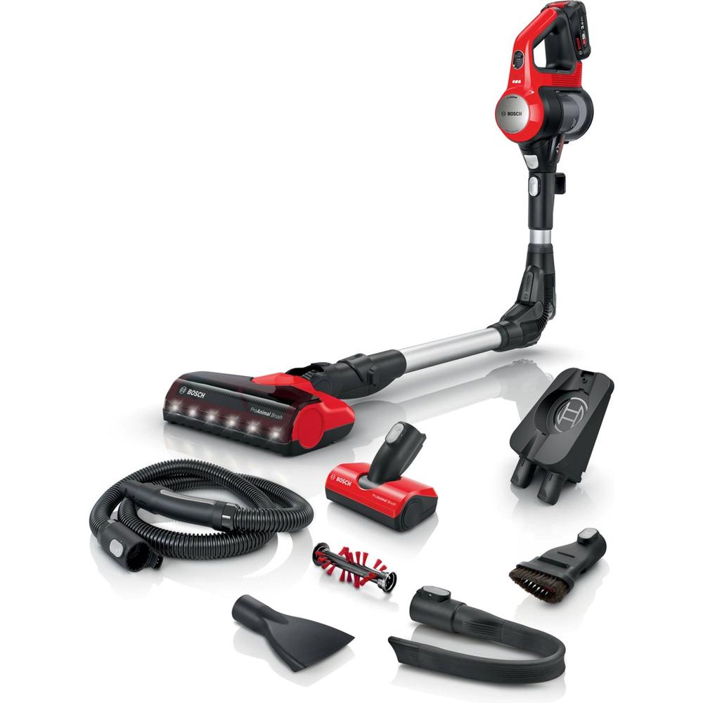 Bosch Draadloze Stofzuiger Accessoires Tapijten Slang Borstels Zwart Rood