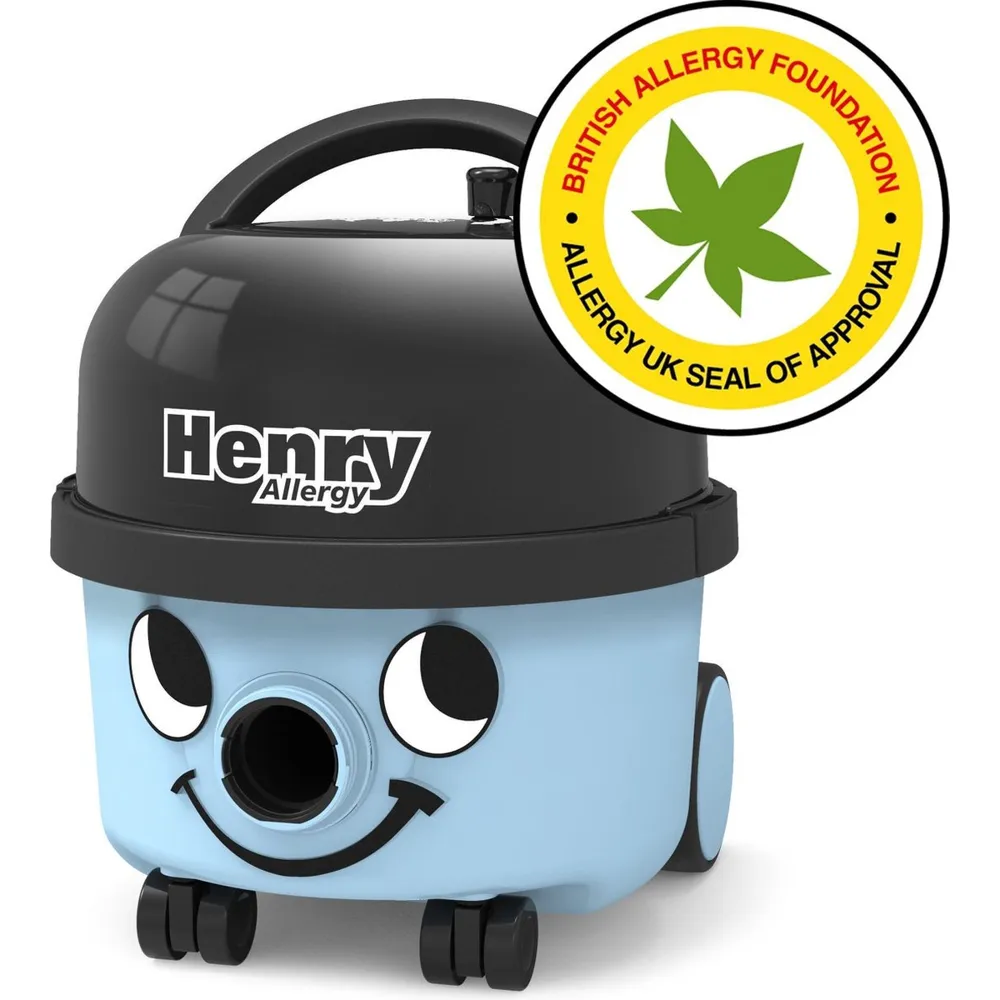 Numatic Henry Allergy Hepa13 Stofzuiger Summer Blue Lachend Gezicht Allergie Keurmerk