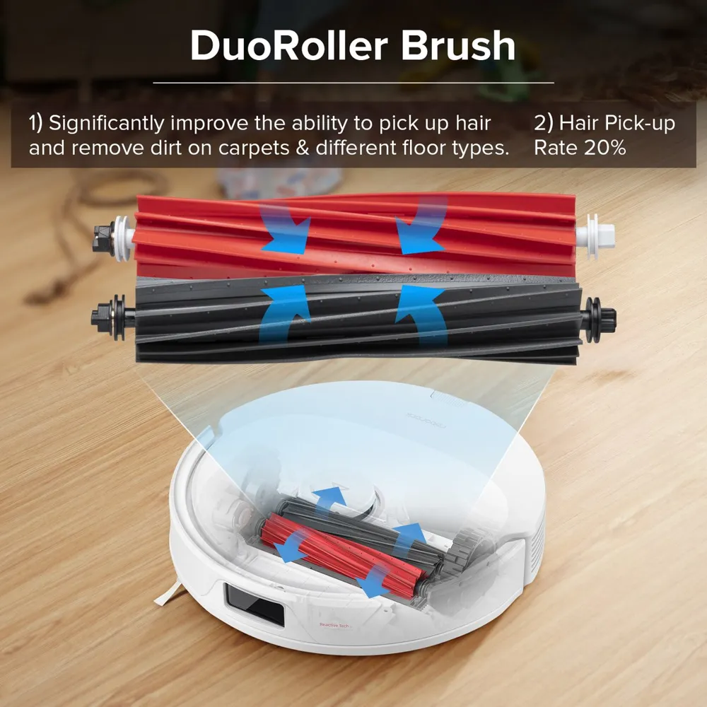 Roborock Q8 Max Robotstofzuiger Duoroller Oplaadstation Houten Vloer