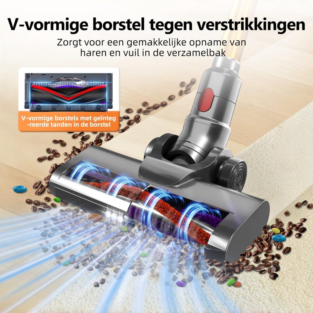 Stofzuiger V Vormige Borstel Haren Vuil Koffiebonen Snoepjes
