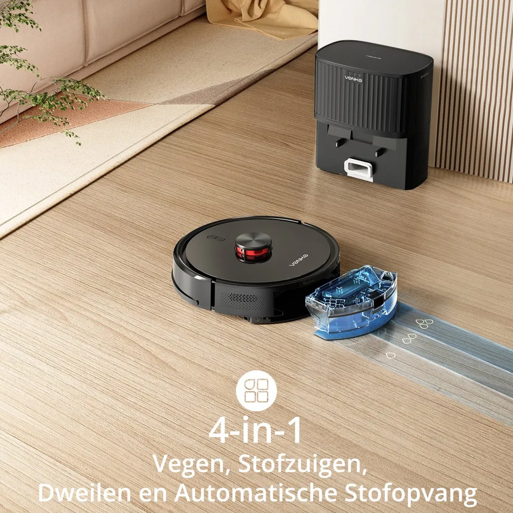 Vonko S6 Pro Robotstofzuiger Dweilfunctie Houten Vloer