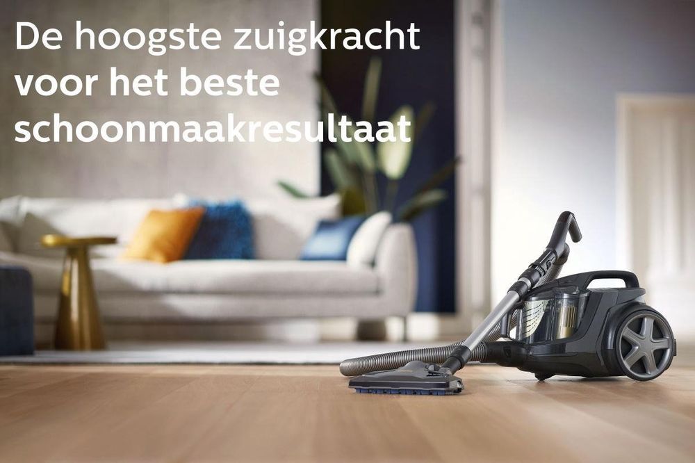 Zwarte Stofzuiger Houten Vloer Moderne Woonkamer